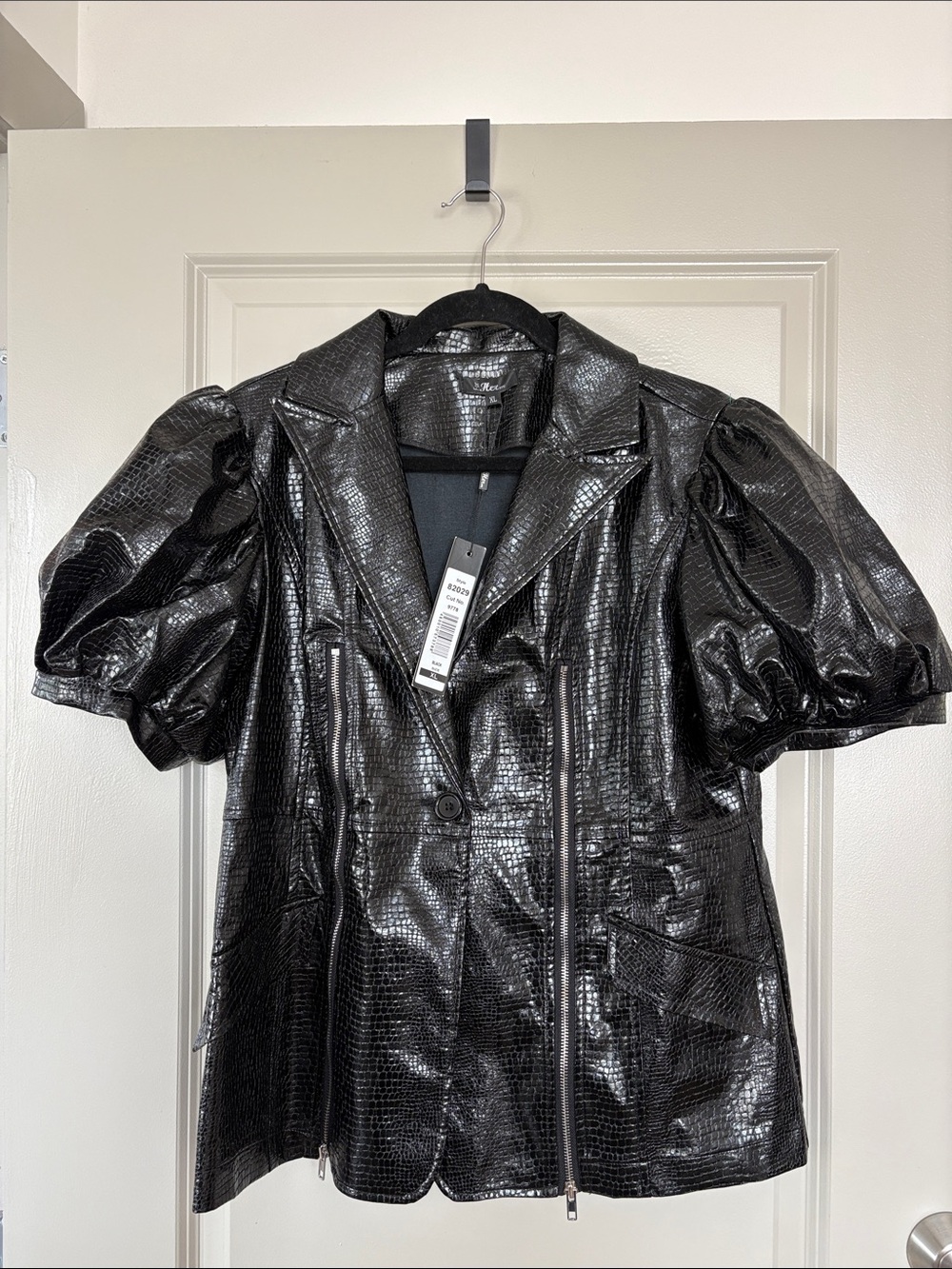 For Her NYC Faux Leather Puff Sleeve Blazer‎ Jacket XL